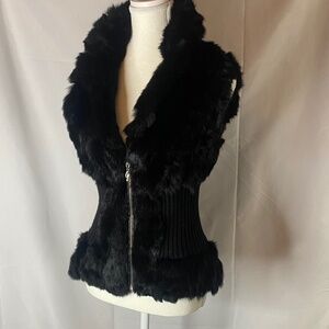 Guess authentic real fur sweater vest size small